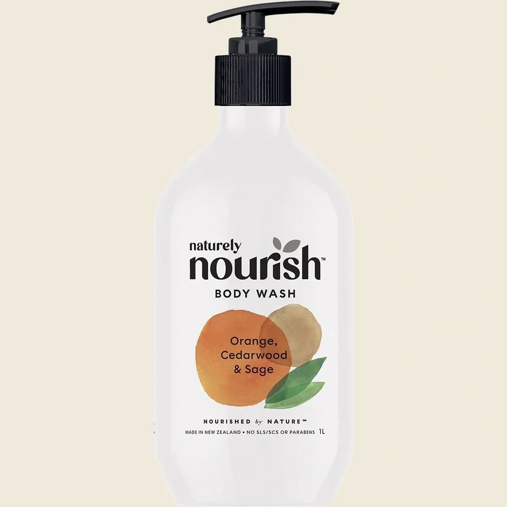 naturely nourish body wash orange, cedarwood & sage 1l home and kitchen product