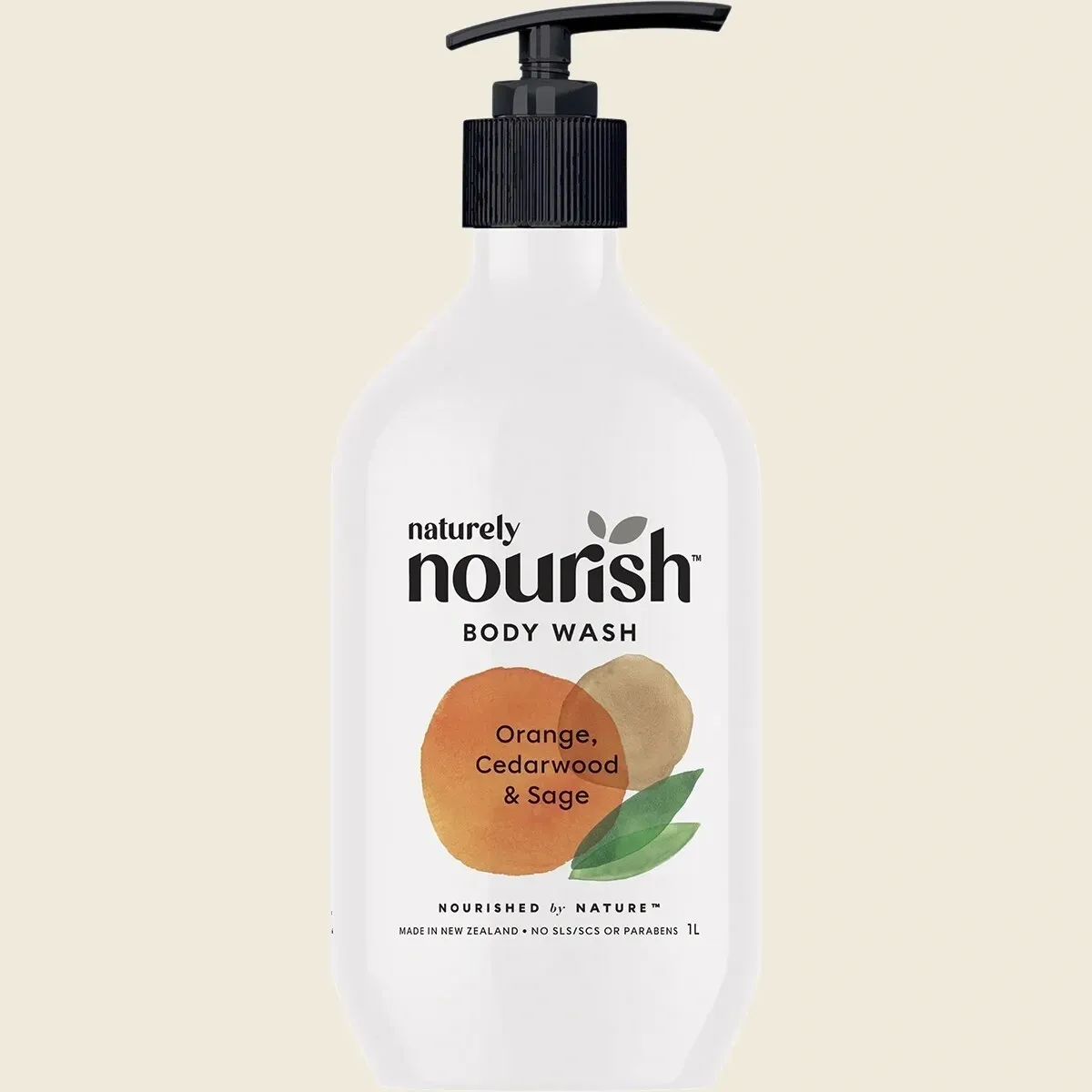 naturely nourish body wash orange, cedarwood & sage 1l home and kitchen product
