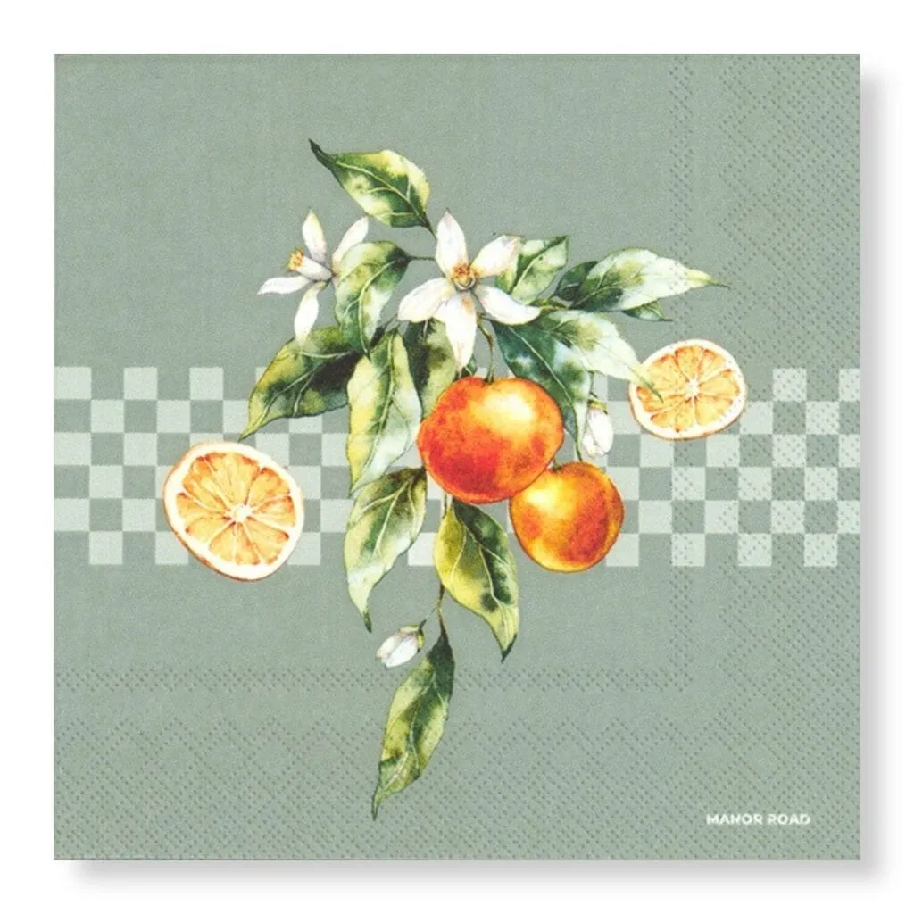 decorative orange blossom napkins - dinner / luncheon / cocktail table napkins for dining and entertaining
