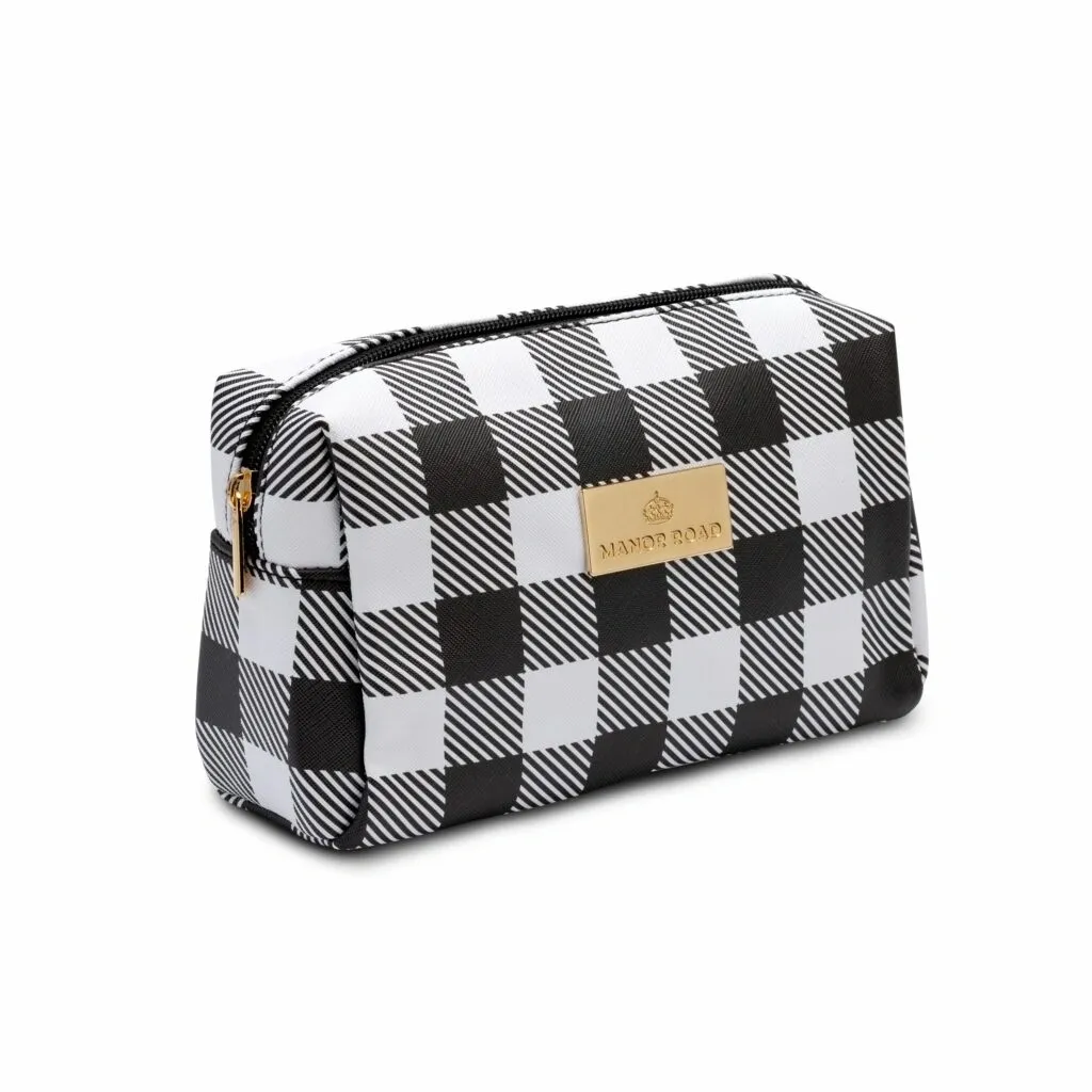 manor road travel bag - black gingham home and kitchen product