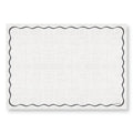 Linen White & Black Scallop Greaseproof Paper – A3 Size