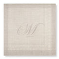 Linen Monogram Beige Napkins - Luncheon / Cocktail