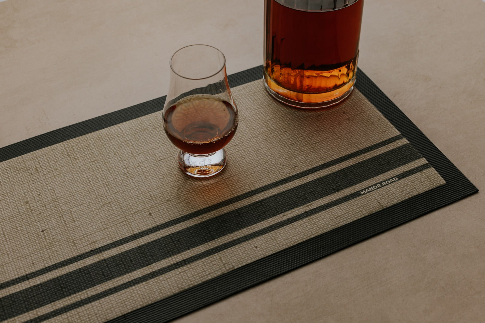Large Bar Runner Mat – Coffee Stripe