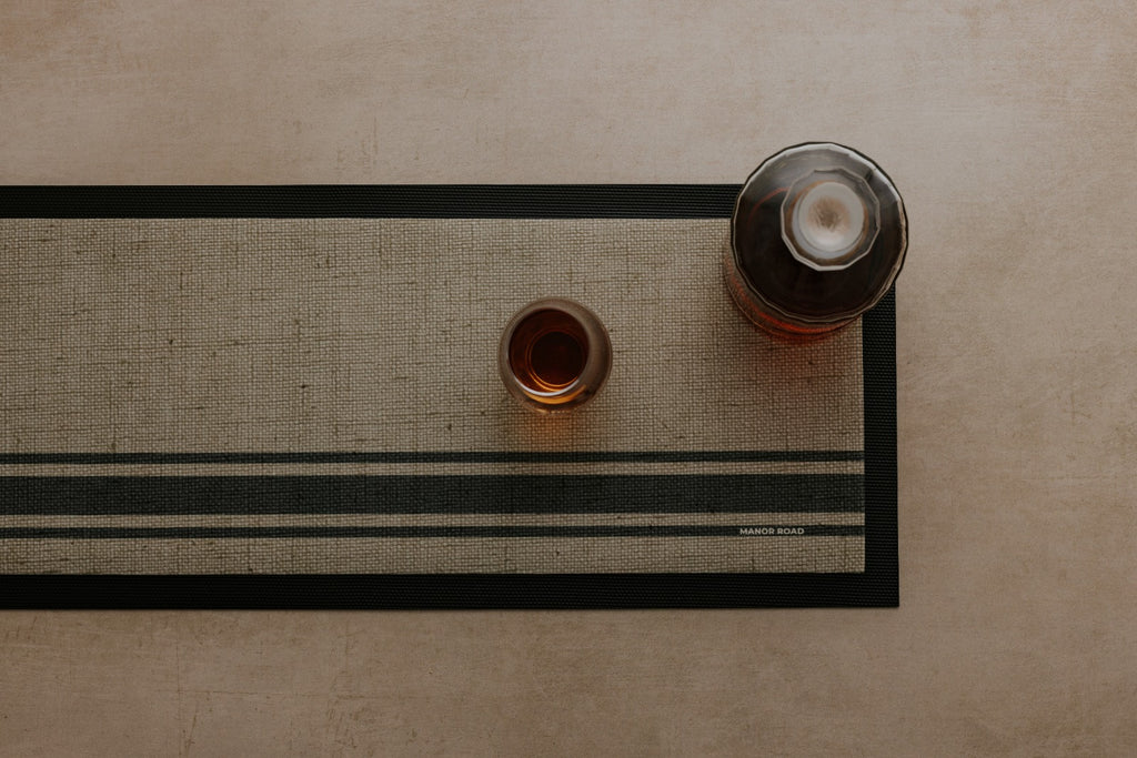 Large Bar Runner Mat – Coffee Stripe
