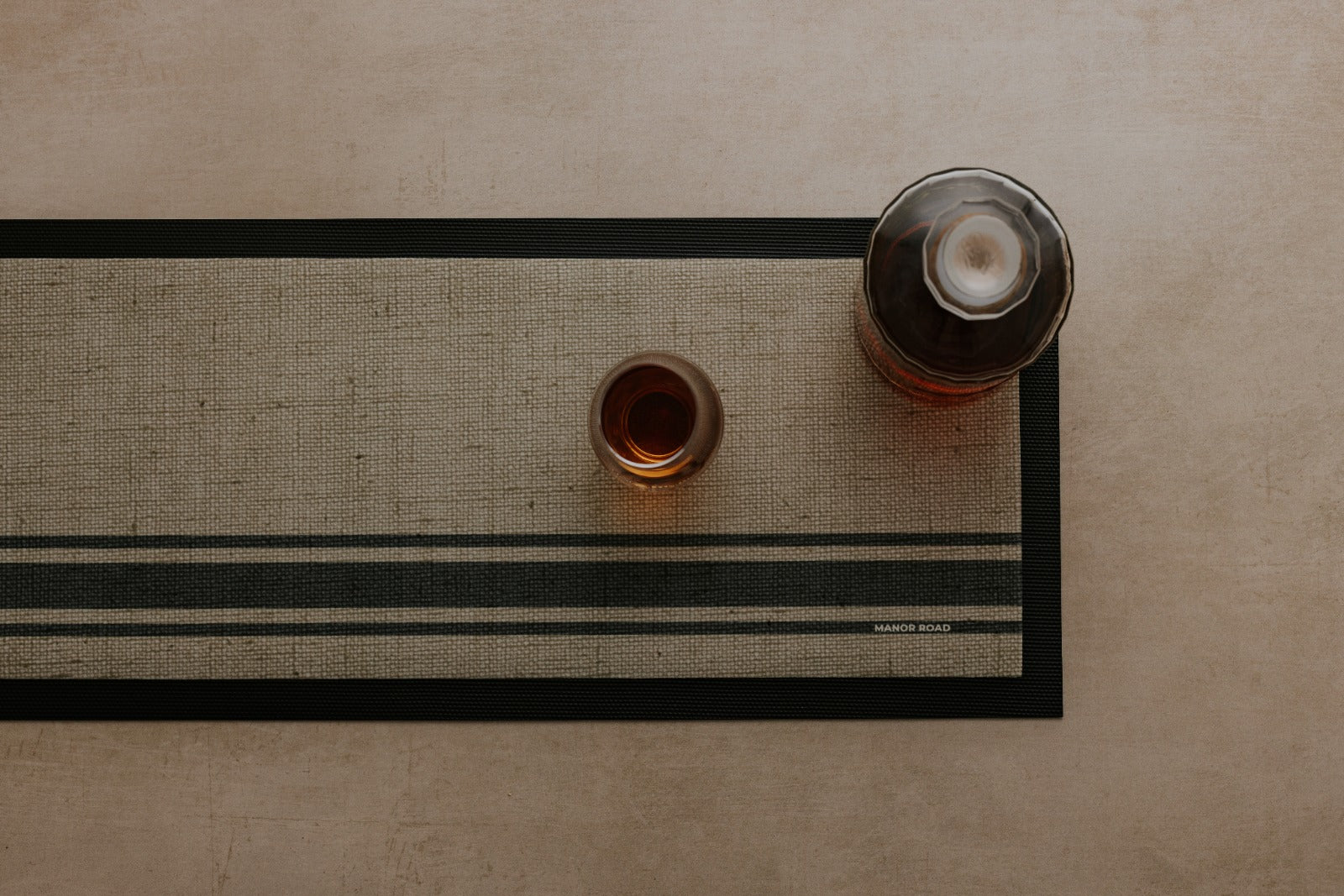 Large Bar Runner Mat – Coffee Stripe