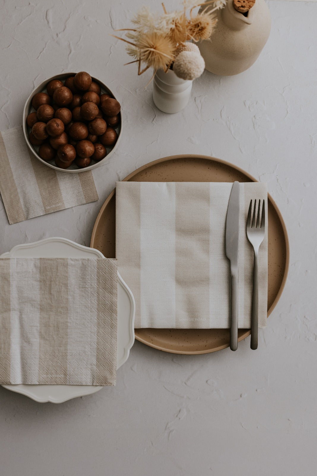 Naturals Stripe Napkins - Dinner / Luncheon / Cocktail