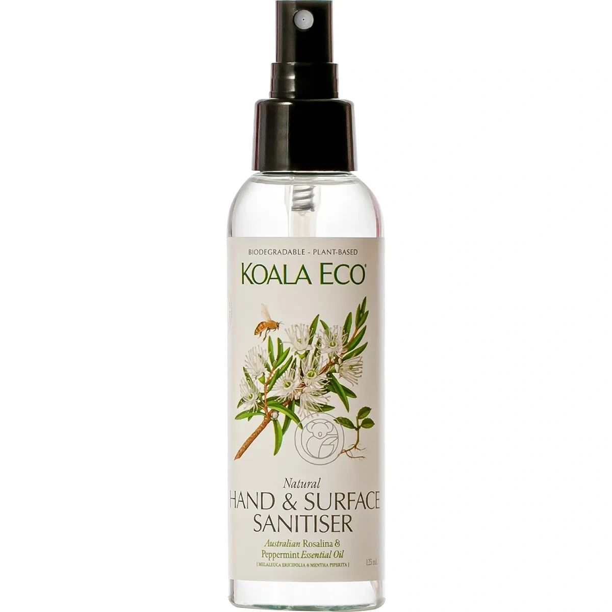 koala eco natural hand & surface sanitiser rosalina & peppermint 125ml home and kitchen product