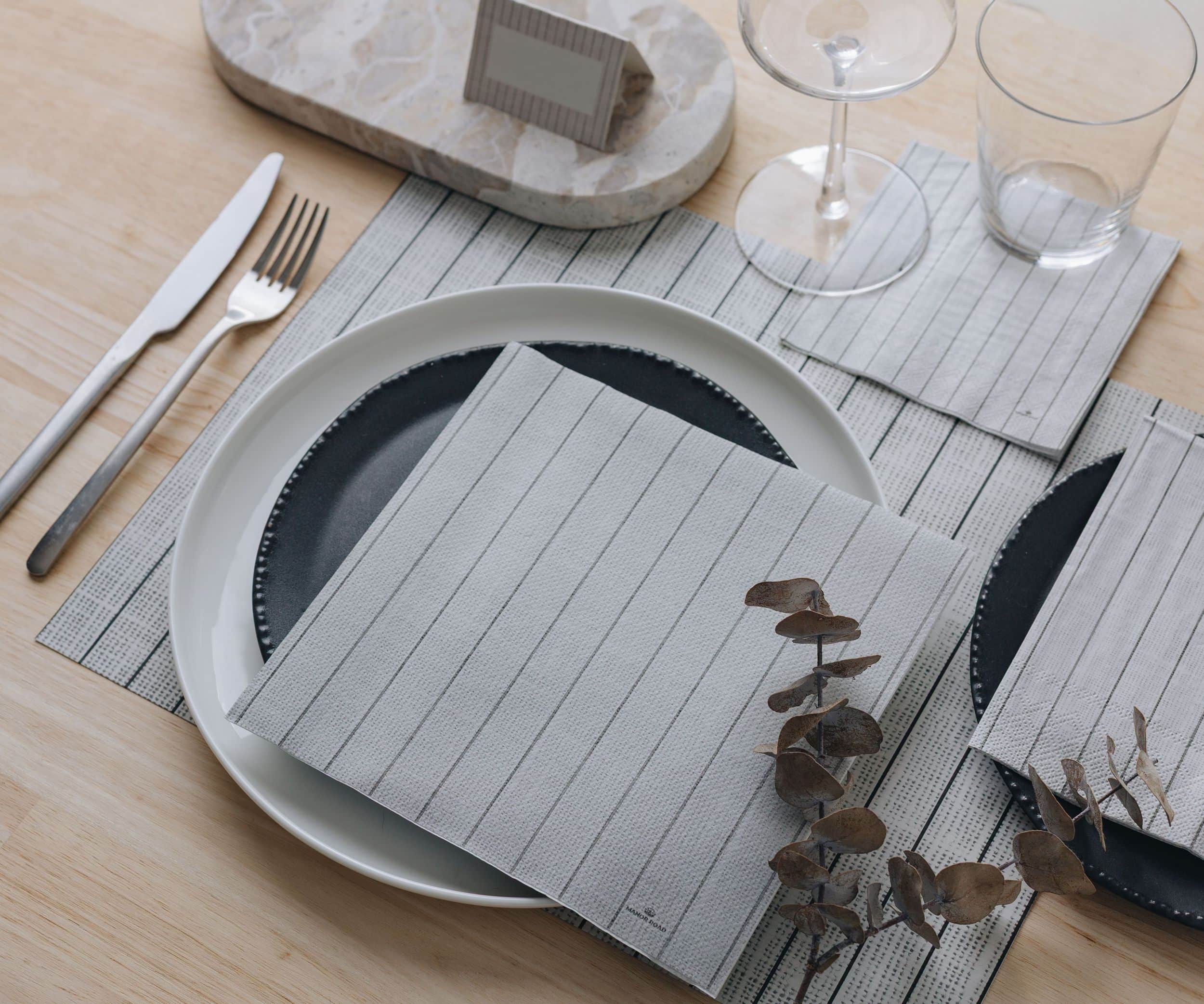 Linen Stripe Napkins - Dinner / Luncheon / Cocktail