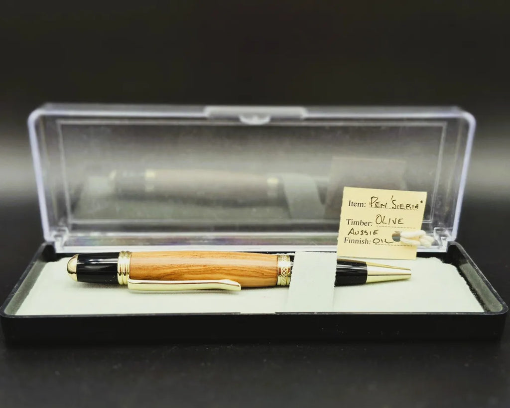 sierra twist pen - olive wood handcrafted wooden writing gift product
