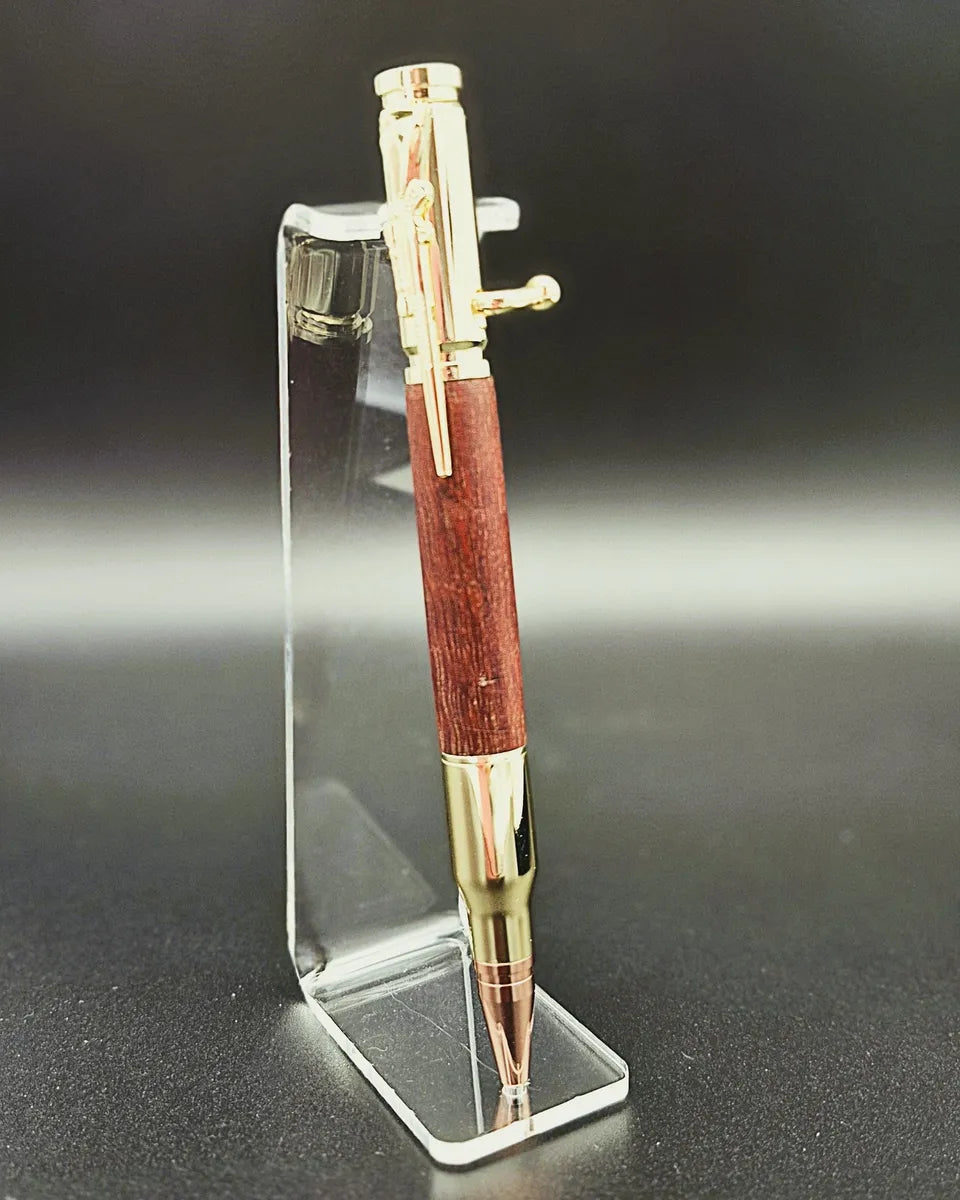 revolver click pen - jarrah handcrafted wooden writing pen