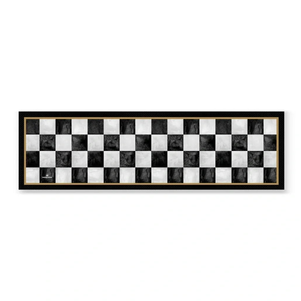 large bar runner mat – marble check home and kitchen product