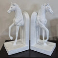 horse bookends - white decorative home decor bookends