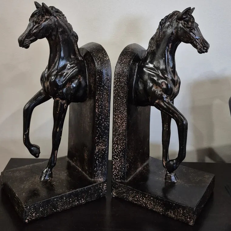horse bookends - brown decorative home decor bookends