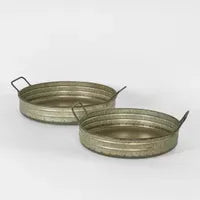 savanah tray set of 2 - galvanised tin home and kitchen product