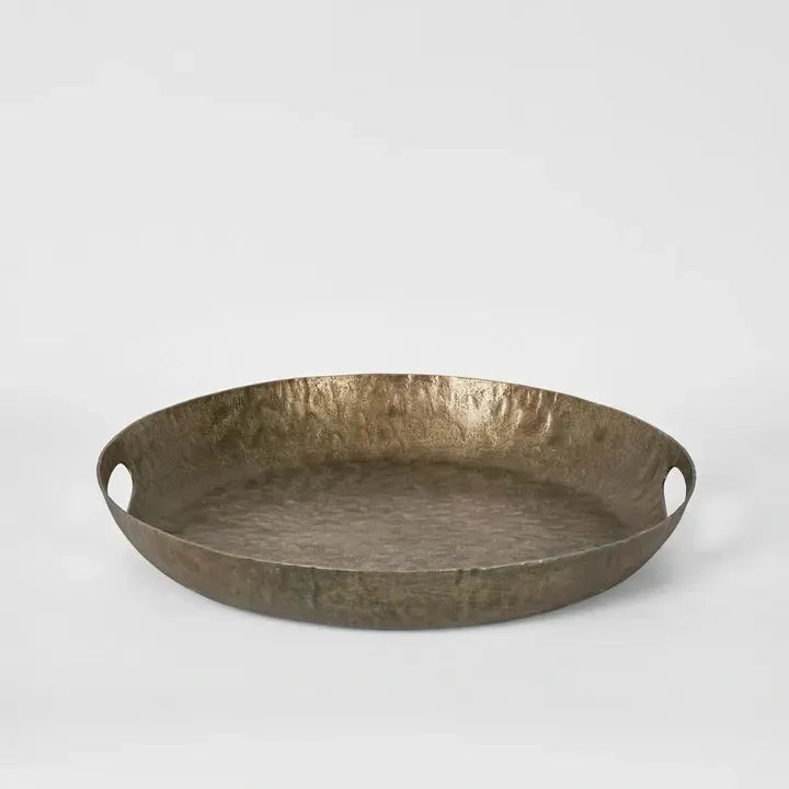 hampton hammered aluminium tray - small 40cm / large 49cm home and kitchen product