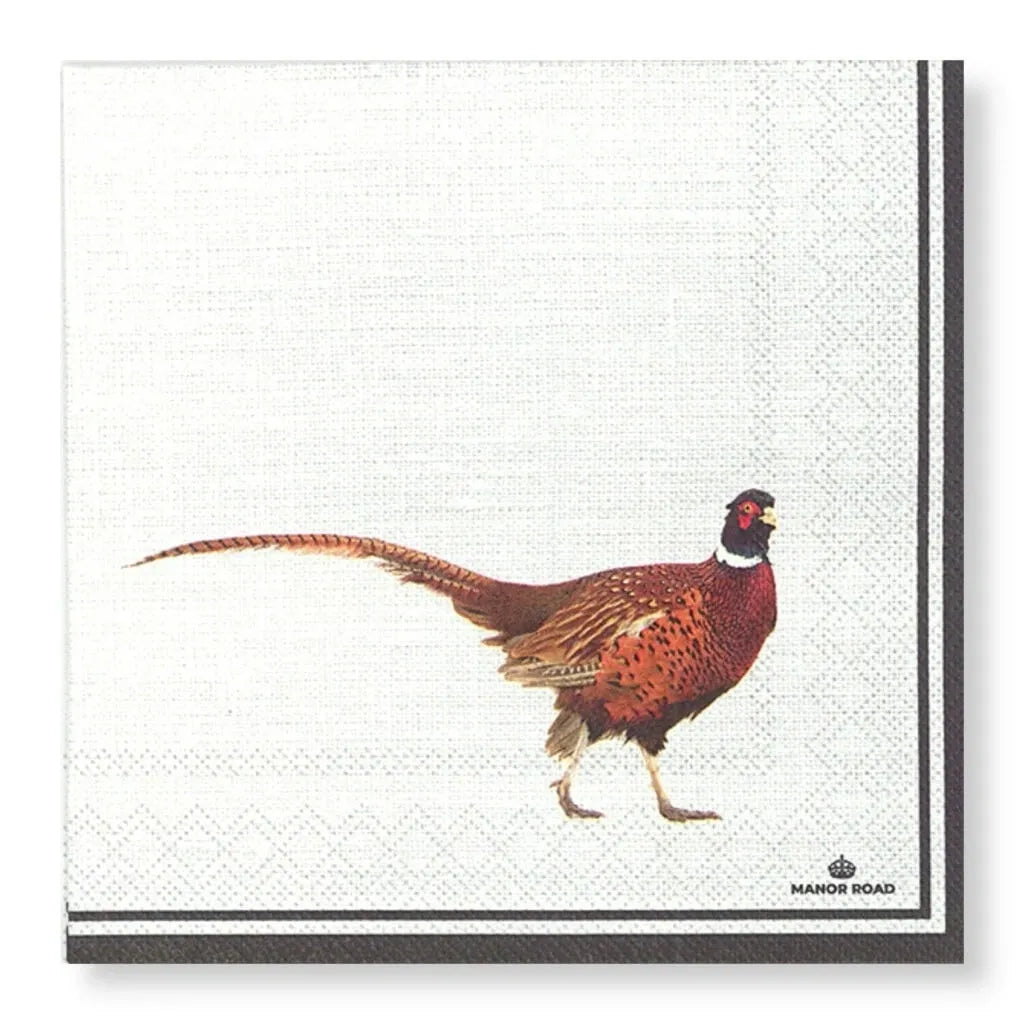 decorative pheasant napkins – luncheon table napkins for dining and entertaining