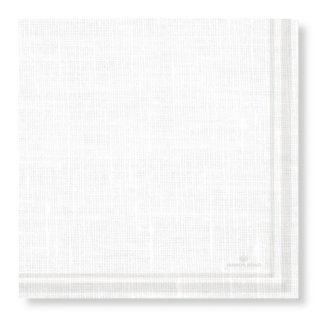 decorative linen (luxe white) napkins - dinner / luncheon / cocktail table napkins for dining and entertaining